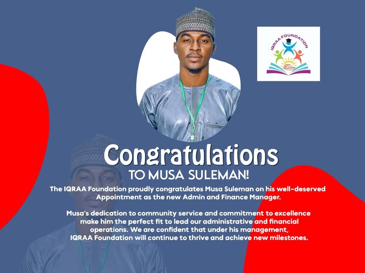 Congratulations to Musa Sulaiman on his appointment as our new Admin…